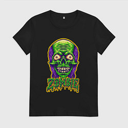 Футболка хлопковая женская Evil zombie, цвет: черный