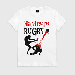 Футболка хлопковая женская Hardcore Rugby, цвет: белый