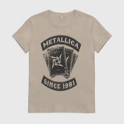 Футболка хлопковая женская Metallica: since 1981, цвет: миндальный
