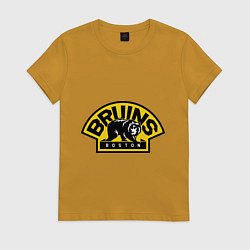 Футболка хлопковая женская HC Boston Bruins Label, цвет: горчичный