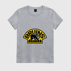 Футболка хлопковая женская HC Boston Bruins Label, цвет: меланж