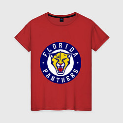Футболка хлопковая женская HC Florida Panthers, цвет: красный