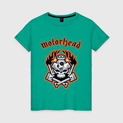 Футболка хлопковая женская Motorhead, цвет: зеленый