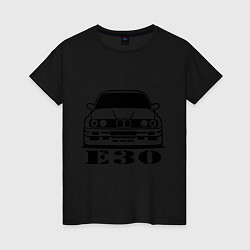 Футболка хлопковая женская E30, цвет: черный