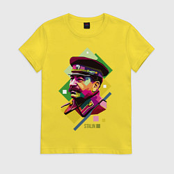 Футболка хлопковая женская Stalin Art, цвет: желтый