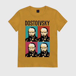 Футболка хлопковая женская Dostoevsky, цвет: горчичный