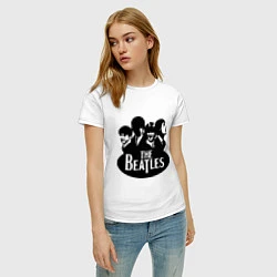 Футболка хлопковая женская The Beatles Band, цвет: белый — фото 2