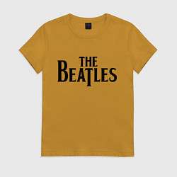 Футболка хлопковая женская The Beatles, цвет: горчичный