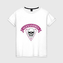 Футболка хлопковая женская Asking Alexandria: Skull Fang, цвет: белый