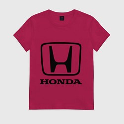Футболка хлопковая женская Honda logo, цвет: маджента