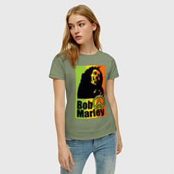 Футболка хлопковая женская Bob Marley: Jamaica, цвет: авокадо — фото 2