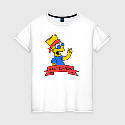 Женская футболка Bart Simpson: Peace