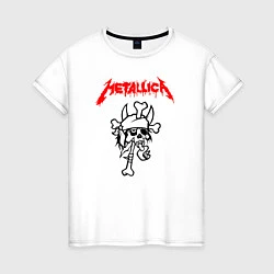 Футболка хлопковая женская Metallica: Pushead Skull, цвет: белый