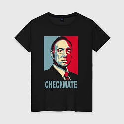 Футболка хлопковая женская Checkmate Spacey, цвет: черный