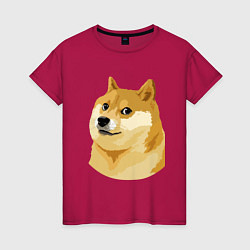 Футболка хлопковая женская Doge, цвет: маджента