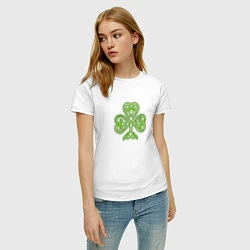 Футболка хлопковая женская Celtic сlover, цвет: белый — фото 2