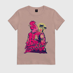 Футболка хлопковая женская Hooking Over People?, цвет: пыльно-розовый