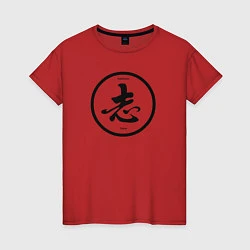 Футболка хлопковая женская Китайский иероглиф, цвет: красный