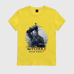 Футболка хлопковая женская The Witcher 3, цвет: желтый