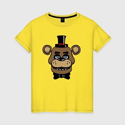 Футболка хлопковая женская Freddy FNAF, цвет: желтый