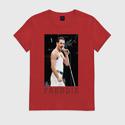 Футболка хлопковая женская Queen: Freddie, цвет: красный