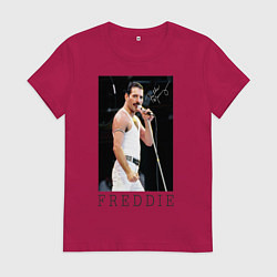 Футболка хлопковая женская Queen: Freddie, цвет: маджента