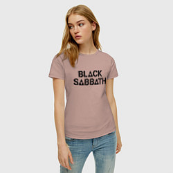 Футболка хлопковая женская Black Sabbath, цвет: пыльно-розовый — фото 2