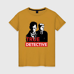 Футболка хлопковая женская True Detective, цвет: горчичный