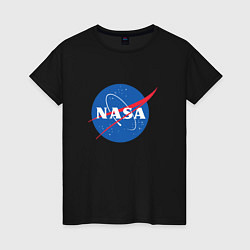 Футболка хлопковая женская NASA: Logo, цвет: черный