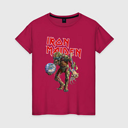 Футболка хлопковая женская Iron Maiden: Zombie, цвет: маджента