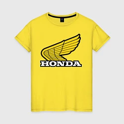 Футболка хлопковая женская Honda, цвет: желтый