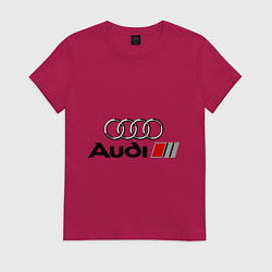 Футболка хлопковая женская Audi, цвет: маджента