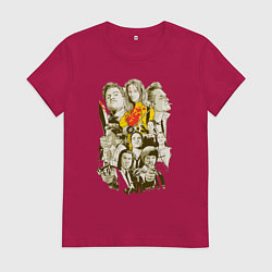 Футболка хлопковая женская Герои Тарантино, цвет: маджента