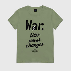 Футболка хлопковая женская War never changes, цвет: авокадо