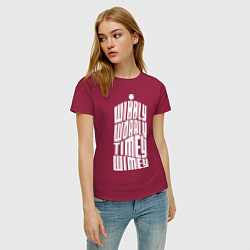 Футболка хлопковая женская Talk Whovian To Me, цвет: маджента — фото 2