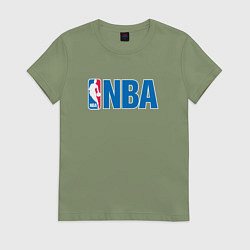 Футболка хлопковая женская NBA, цвет: авокадо