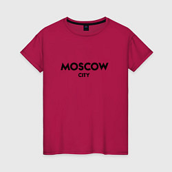 Футболка хлопковая женская Moscow City, цвет: маджента