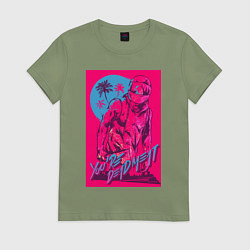 Футболка хлопковая женская You're dead meat, цвет: авокадо