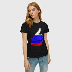 Футболка хлопковая женская Россия мне нравится!, цвет: черный — фото 2