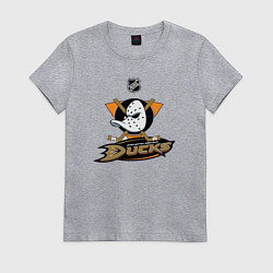 Футболка хлопковая женская NHL: Anaheim Ducks, цвет: меланж