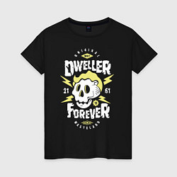 Футболка хлопковая женская Dweller Forever, цвет: черный