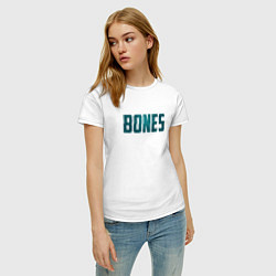Футболка хлопковая женская Bones, цвет: белый — фото 2