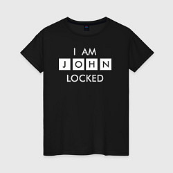 Футболка хлопковая женская I am John locked, цвет: черный