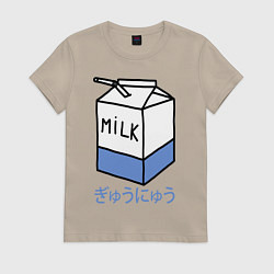 Футболка хлопковая женская White Milk, цвет: миндальный