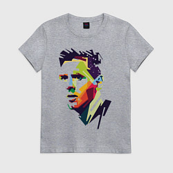 Футболка хлопковая женская Lionel Messi: fun-art, цвет: меланж