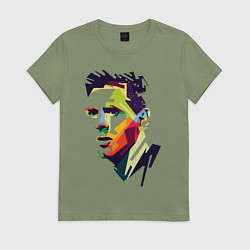 Футболка хлопковая женская Lionel Messi: fun-art, цвет: авокадо