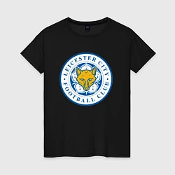 Футболка хлопковая женская Leicester City FC, цвет: черный
