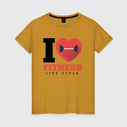 Женская футболка I love Fitness