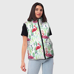 Женский жилет Цветы и бабочки 2, цвет: 3D-черный — фото 2
