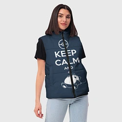Женский жилет Keep Calm & Squirtle, цвет: 3D-черный — фото 2